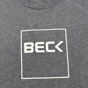 Bec< (Beck) Mens T-Shirt Gray Graphic Logo Short Sleeve